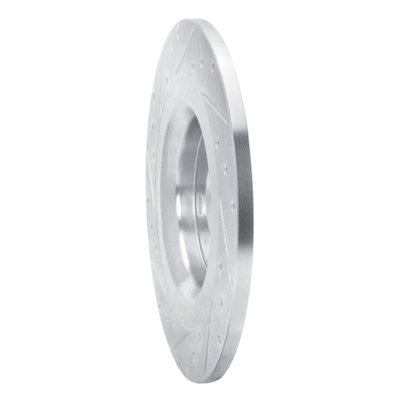 Volvo XC40 Brake Rotor (1) - Rear Right - R1 Concepts - Drilled & Slotted - Silver - `19-`25